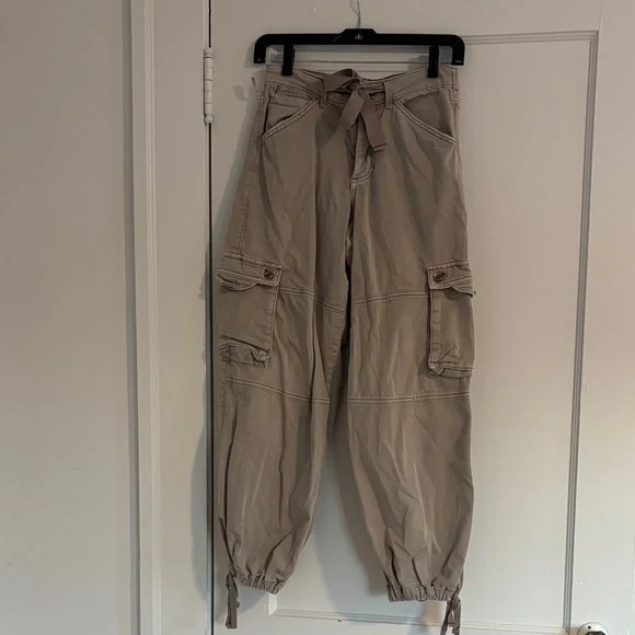 Anthropologie Taupe Cargo Joggers - Picture 2 of 8
